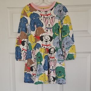 Mini Boden Multi-dogs Cotton Sweatshirt Dress With Pockets